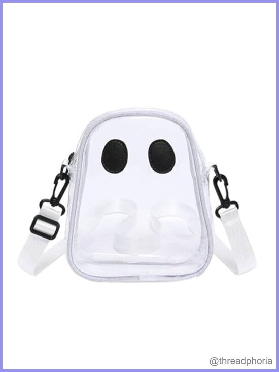 Handbags - Clear PVC Crossbody Purse Halloween Ghost Novelty Transparent Shoulder Bag